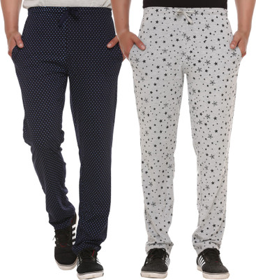 SHAUN Printed Men Dark Blue, White Track Pants