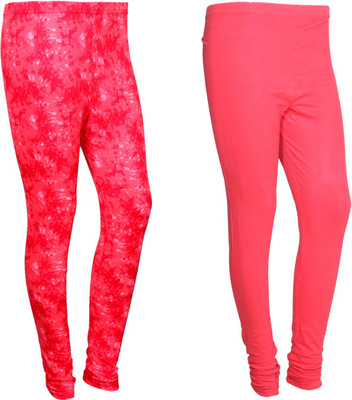 Indistar 2 Solid and 1 Printed Ankle Length Legging For Girls Pack of 3