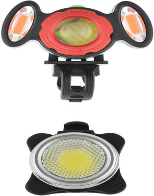 

Dark Horse BICYCLE Zoom Focus Front/Head LIGHT USB WITH 2 RED Warning signal LIGHTS & USB LED Multicolour Tail Light LED Front Rear Light Combo(Black)