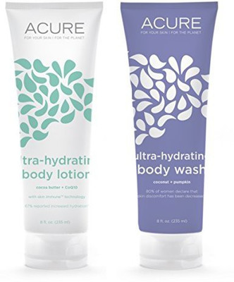 

Acure Organics All Natural UltraHydrating Body Lotion & UltraHydrating Body Wash Dry Skin Bundle With Aloe Vera Cocoa Butter Jojoba & Argan Oil(236.59 ml)