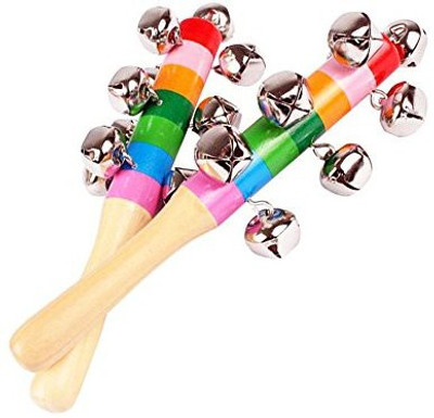 

Generic Colorful Wooden Jingle Hand Metal Bells For Kids Baby Cradle Music Shake Toys(Multicolor)