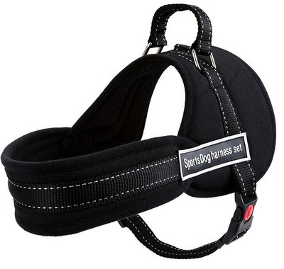 

Continental Sports Dog Harness Set Nylon Padded Adjustable Work Training No Pull Dog Vest Harness, Soft Reflective Harness with Handle for Dogs ( ITN 194 ) ( Large, Black ) Dog Standard Harness(Large, Black)