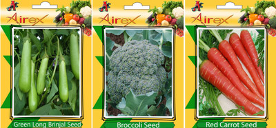 

Airex Green Long Brinjal, Red Carrot, Broccoli Vegetables Seed (Pack Of 15 Seed Green Long Brinjal + 15 Red Carrot + 15 Broccoli Seed) Seed(15 per packet)