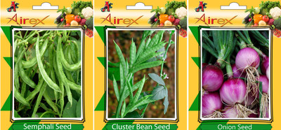 

Airex Semphali, Cluster Bean, Onion Vegetables Seed + Humic Acid Fertilizer (For Growth of All Plant and Better Responce) 15 gm Humic Acid + Pack Of 30 Seed Semphali + 30 Cluster Bean + 30 Onion Seed Seed(30 per packet)