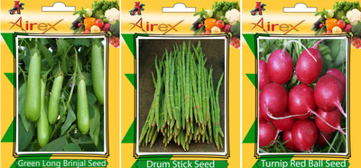 

Airex Green Long Brinjal, Turnip Red Ball, Drum Stick Vegetables Seed (Pack Of 15 Seed Green Long Brinjal + 15 Turnip Red Ball + 15 Drum Stick Seed) Seed(15 per packet)
