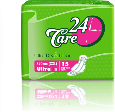 

24Care Ultra Dry & Clean Sanitary Pad(Pack of 15)