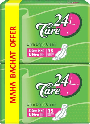 

24Care Ultra Thin Dry & Clean Sanitary Pad(Pack of 30)