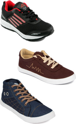 

Asian Men Casual & Running Shoes Combo Pack of 3 Casuals For Men(Multicolor