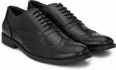 

Hirel's Hirel's Black Oxford Wingtip Brogue Brogues For Men(Black