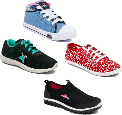 

Asian Women Casual & Running Shoes Combo Pack of 4 Slip On Sneakers For Women(Multicolor