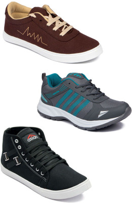 

Asian Men Casual & Running Shoes Combo Pack of 3 Casuals For Men(Multicolor