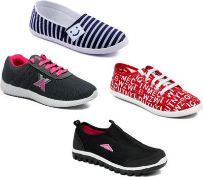 

Asian Women Casual & Running Shoes Combo Pack of 4 Casuals For Women(Multicolor