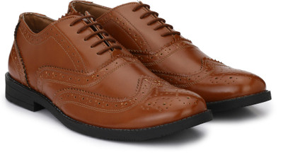 

Hirel's Hirel's Tan Oxford Wingtip Brogue Brogues For Men(Tan