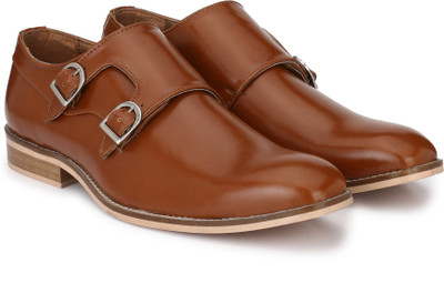 

Hirel's Hirel's Tan Double Monk Cap Toe Premium Formal Shoes Monk Strap For Men(Tan