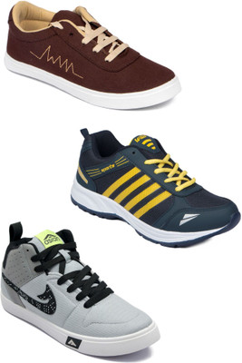 

Asian Men Casual & Running Shoes Combo Pack of 3 Casuals For Men(Multicolor