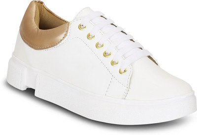 

Get Glamr Genette Sneakers For Women(White, Gold