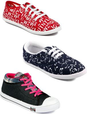 

Asian Women Casual & Running Shoes Combo Pack of 3 Sneakers For Women(Multicolor