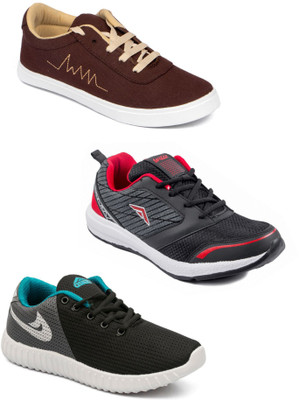 

Asian Men Casual & Running Shoes Combo Pack of 3 Casuals For Men(Multicolor