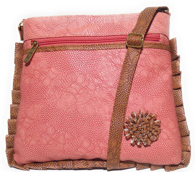 

AZED Collections Girls Casual Pink Leatherette Sling Bag