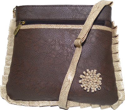 

AZED Collections Girls Casual Brown Leatherette Sling Bag