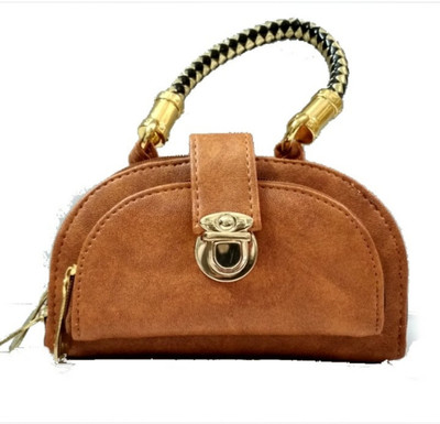 

SMGIFT Girls Casual Brown Genuine Leather Hand-held Bag