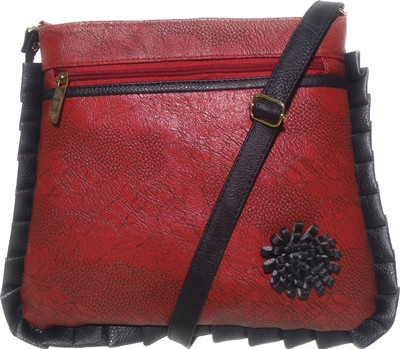 

AZED Collections Girls Casual Maroon Leatherette Sling Bag