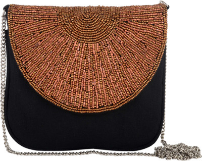 

Rezzy Girls Evening/Party Brown Beads Sling Bag