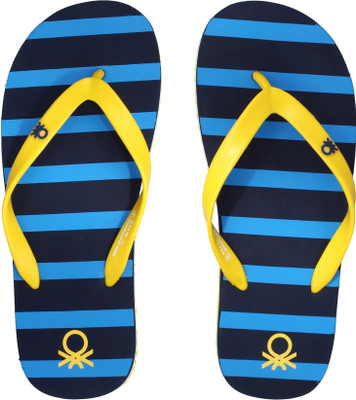 

United Colors of Benetton Flip Flops, Blue::yellow