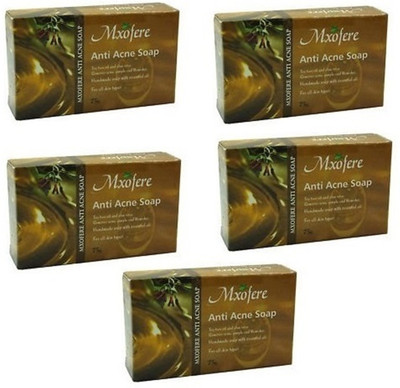 

Mxofere ANTI ACNE GLYCERINE SOAP (PACK OF 5) WITH ESSENTIAL SOAPS 75 GM.(375 g, Pack of 5)
