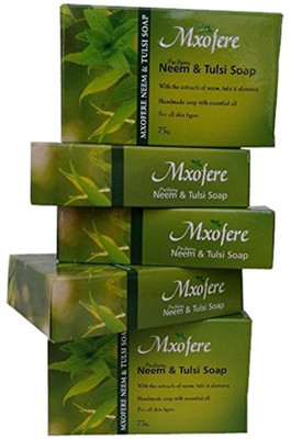 

Mxofere NEEM & TULSI GLYCERINE SOAP (PACK OF 5) WITH ESSENTIAL SOAPS 75 GM(375 g, Pack of 5)