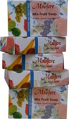 

Mxofere MIX FRUIT GLYCERINE SOAP (PACK OF 5) WITH ESSENTIAL SOAPS.(375 g, Pack of 5)