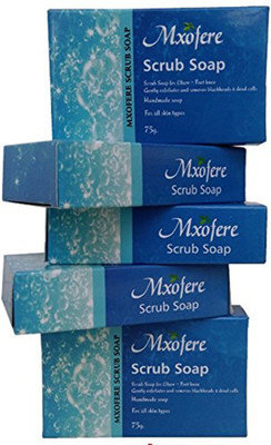 

Mxofere HANDMADE SCRUB SOAP with aloevera & walnut ( SET OF 5 )(350 g, Pack of 5)