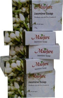 

Mxofere JASMINE SOAP with pure essential oiL 75 GM (SET OF 5 )(375 g, Pack of 5)