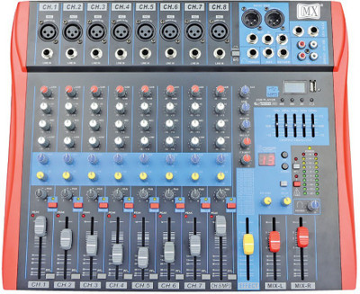 

MX BX8 USB Live Audio Mixer with Built In USB and Bluetooth Powered Sound Mixer