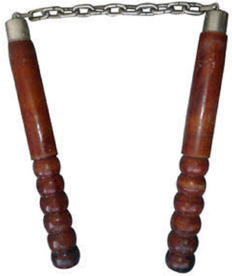

Arnav Nan Chaku for Bruse Lee Style Fight Martial Arts Training Made from Wooden Gymnastic Stick - 13 inch(Brown)