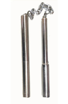 

Arnav Nan Chaku for Bruse Lee Style Fight Martial Arts Training Made from Stainless Steel Gymnastic Stick - 13 inch(Silver)