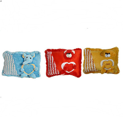 

soniya Enterprises face pillow - 42 cm(Brown, Blue, Red), Blue;brown;red