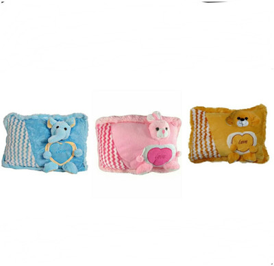 

soniya Enterprises face pillow - 40 cm(Blue, Pink, Brown), Blue;brown;pink