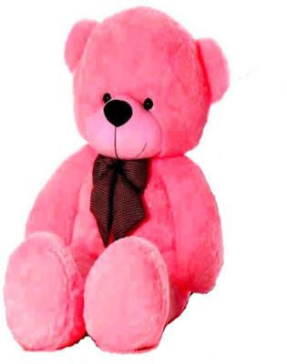 

Samayra Toys Pink Teddy Bear with Bow for Some One special 3.5 Feet - 106 cm(Pink)