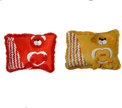 

soniya Enterprises face pillow - 45 cm(Brown, Red)