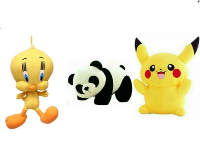 soniya enterprises Pikachu-40cm and panda-40cm and tweety soft toyety  - 44 cm(Yellow, Black, White)