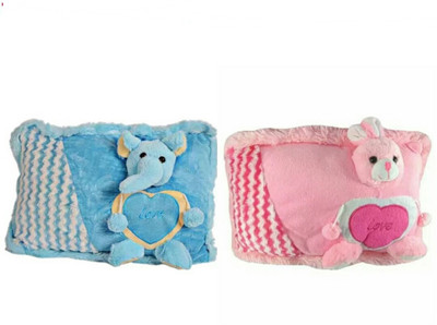 

soniya Enterprises face pillow - 42 cm(Blue, Pink)
