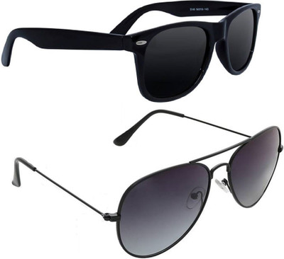 DEIXELS Wayfarer, Aviator Sunglasses(Black, Violet)