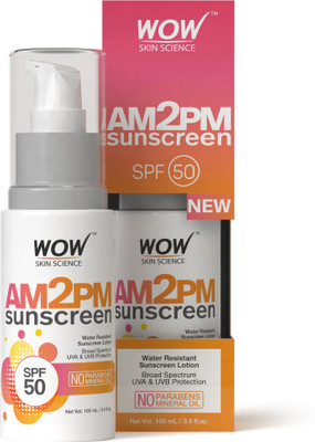 

WOW Skin Science AM2PM Sunscreen SPF-50 - No Parabens & Mineral Oil - Water Resistant* - SPF SPF-50(100 ml)