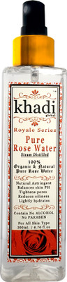 

Khadi Global Pure Rose Water Steam Distilled 100% Natural & Pure Derived From Kannauj Rose 200ml.(200 ml)