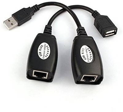 

FOX MICRO USB Over Ethernet RJ45 Extender Adapter Cat5 Cat6 Up to 150ft Length USB Lan Extender USB Adapter(Black)