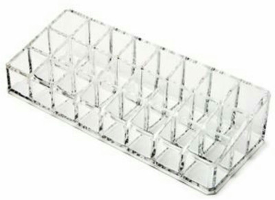 

N-STORE 24 Grid Lipstick Shelf Stand Holder Lipstick, Makeup, Cosmetic Vanity Box(Clear)
