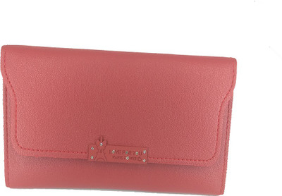 

BAEnagari Women Casual Pink Artificial Leather Wallet(10 Card Slots), Red