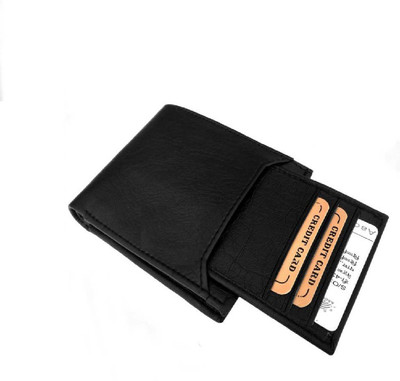 

PRT USA Men Black Artificial Leather Wallet(6 Card Slots)
