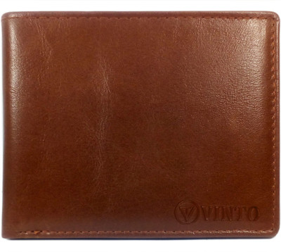 Vinto Boys Brown Genuine Leather Wallet(8 Card Slots)